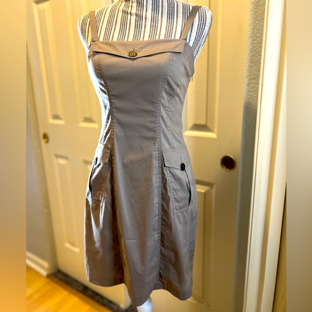 Khaki BCBGMaxAzria Safari Style Utility Dress